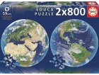 2 PUZZLES RONDS DE LA PLANETE ET DE LA TERRE 800 PIECES - COLLECTION CARTE DU MONDE - EDUCA - 19039