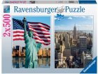 2 PUZZLES VILLE DE NEW-YORK AU ETAT-UNIS 500 PIECES - COLLECTION MONUMENT AMERICAIN - RAVENSBURGER - 172894