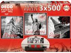 3 PUZZLES LES GRANDES VILLES DU MONDE : PARIS LONDRES ET NEW-YORK 500 PIECES - EDUCA - 17096