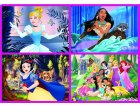 4 PUZZLES ENFANT LES PRINCESSES DISNEY : BLANCHE NEIGE - CENDRILLON 50 - 80 - 100 - 150 PIECES - EDUCA - 17637