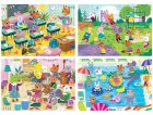 4 PUZZLES PROGRESSIFS LES ANIMAUX : A l'ECOLE - A LA PISCINE - EN COURS DE MUSIQUE - AU PARC 20 - 40 - 60 - 80 PIECES - EDUCA 18904