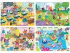 4 PUZZLES PROGRESSIFS LES ANIMAUX : A l'ECOLE - A LA PISCINE - EN COURS DE MUSIQUE - AU PARC 20 - 40 - 60 - 80 PIECES - EDUCA 18904