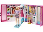 BARBIE MAISON : LE DRESSING TRANSPORTABLE + 25 ACCESSOIRES - HABITS - VETEMENT - 1 POUPEE MANNEQUIN - MATTEL - GBK10