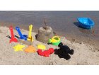 BATEAU DE PLAGE GARNI 10 PIECES : ARROSOIR, MOULES, OUTILS - JOUETS DE PLAGE