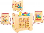 BEEBOO - GRAND CHARIOT D'ACTIVITES EN BOIS SUR ROULETTES - 44 PIECES - CUBE DE MARCHE - JOUET D'EVEIL