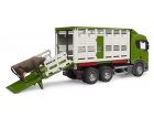 CAMION DE TRANSPORT D'ANIMAUX SCANIA SUPER 560R + VACHE - BRUDER - 03548 - BETAILLERE