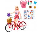 COFFRET BARBIE BICYCLETTE VELO GLAMOUR ET POUPEE MANNEQUIN + 10 ACCESSOIRES - MATTEL - HWJ00