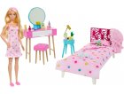 COFFRET BARBIE : LA CHAMBRE A COUCHE + COIFFEUSE + POUPEE MANNEQUIN + CHAT + 18 ACCESSOIRES - MATTEL - HPT55