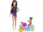 COFFRET BARBIE SKIPPER BABYSITTER AVEC PISCINE + PETITE FILLE + 5 ACCESSOIRES  - MATTEL - GRP39 - POUPEES ET ACCESSOIRES