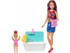 COFFRET BARBIE SKIPPER BABYSITTER LA SALLE DE BAIN AVEC BAIGNOIRE - MATTEL - FXH05 - POUPEES ET ACCESSOIRES