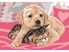 COFFRET NUMERO D'ART 3 TABLEAUX ANIMAUX : CHATONS, CHIEN & CHAT, CHEVAL - RAVENSBURGER - 28508 - PEINTURE