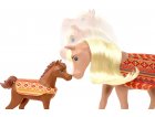 COFFRET SPIRIT : L'ECURIE AVEC CHEVAL ARTICULE BEIGE ET POULAIN BRUN - 10 ACCESSOIRES - MATTEL