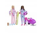 COFFRET SPORT D'HIVER MOTONEIGE DE BARBIE + SNOWBOARD + 2 POUPEES MANNEQUIN BARBIE + 6 ACCESSOIRES - MATTEL - HGM75