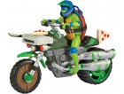 COFFRET TORTUES NINJA MOTO DE COMBAT + FIGURINE LEONARDO 12 CM + 4 ACCESSOIRES -  TMNT - TURTLES MUTANT MAYHEM - GIOCHI PREZIOSI