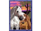 CREART BRILLANT CHEVAUX AU COUCHER DE SOLEIL 18x24CM - NUMERO D'ART ANIMAUX - RAVENSBURGER - 258093 - PEINTURE