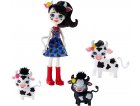 ENCHANTIMALS POUPEE CAMBRIE  LA VACHE ET RICOTTA MAC ET CHEESE - FIGURINE 15 CM - ANIMAUX FERME - MATTEL GJX44