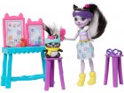 ENCHANTIMALS POUPEE SAGE SKUNK LE SALON DE COIFFURE AVEC CAPER - FIGURINE 15 CM - ANIMAL LA MOUFETTE - MATTEL GJX34