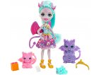 ENCHANTIMALS ROYALE POUPEE DEANNA DRAGON + DRAGON ROAST WHISK STEAM - FAMILLE DE DEANNA DRAGON - MATTEL - GYJ09