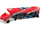 HOT WHEELS MEGA CAMION TRANSPORTEUR 43.5 CM AVEC 6 PANNEAUX DE STATIONNEMENT + 4 VOITURES - MATTEL - FPM81