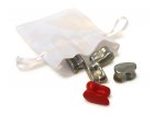 JEU D'OSSELETS EN METAL, GRIS / ROUGE - TRADITIONNEL - DUCALE - JEU D'ADRESSE, RAPIDITE