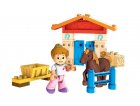 L ECURIE AVEC PONEY ET FFIGURINE - 16 PIECES  - BLOK TOWN - MEGA BLOKS - 361 - JEU DE CONSTRUCTION