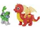 PAT PATROUILLE KNIGHTS RESCU ROCKY ET DRAGON FLAME ROUGE ET JAUNE - FIGURINE CHIEN - PAW PATROL - SPIN MASTER - 20135929