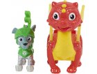 PAT PATROUILLE KNIGHTS RESCU ROCKY ET DRAGON FLAME ROUGE ET JAUNE - FIGURINE CHIEN - PAW PATROL - SPIN MASTER - 20135929