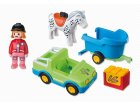 PLAYMOBIL 1.2.3 6958 VEHICULE AVEC REMORQUE A CHEVAL