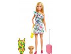 POUPEE BARBIE : CHELSEA BLONDE ANNIVERSAIRE + CHIEN + VALISE + VETEMENT - MATTEL - GRT87