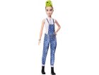 POUPEE BARBIE FASHIONISTAS CHEVEUX CHATAINS ET VERTS - SALOPETTE JEANS - MATTEL - FXL57