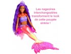 POUPEE BARBIE MERMAID POWER : SIRENE BROOKLYN CHEVEUX VIOLET ET ROSE + OISEAU + 3 ACCESSOIRES - MATTEL - HHG53