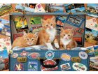 PUZZLE 3 PETITS CHATONS TIGRES DANS UNE VALISE  200 PIECES - COLLECTION ANIMAUX - EDUCA - 18065