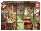 PUZZLE ATELIER GARAGE VINTAGE 1500 PIECES - ARLY JONES, VOITURE, RETRO & NOSTALGIE - EDUCA - 18005