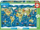 PUZZLE CARTE DU MONDE 200 PIECES - COLLECTION GEOGRAPHIE - EDUCA - 19292