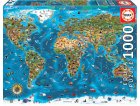 PUZZLE CARTE DU MONDE : LES MERVEILLES DU MONDE 1000 PIECES - COLLECTION MONUMENT ET PAYS - EDUCA 19022