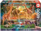 PUZZLE DE RETOUR DE LA SAVANE : ELEPHANT ZEBRE GIRAFE TORTUE 4000 PIECES - COLLECTION ANIMAUX SAVAGES - EDUCA 19285