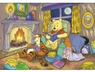 PUZZLE DISNEY AVEC CADRE : WINNIE L'OURSON TIGROU PORCINET ET BOURRIQUET AU COIN DU FEU 15 PIECES - CLEMENTONI