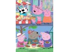 PUZZLE EN BOIS PEPPA LE COCHON AU MARCHE / PEPPA PIG ET REPAS EN FAMILLE 2 X 25 PIECES - EDUCA - 18078