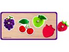 PUZZLE EN BOIS QUADRIFRUITS - 4 PIECES - JANOD - PUZZLE A ENCASTRER - PUZZLE AVEC BOUTONS