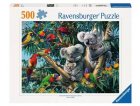 PUZZLE FAMILLE DE KOALAS ET PERROQUETS DANS L'ARBRE 500 PIECES - COLLECTION ANIMAUX - RAVENSBURGER - 14826