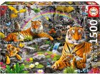 PUZZLE FAMILLE DE TIGRES AU BORD DU RUISSEAU DANS LA FORET 1500 PIECES - COLLECTION ANIMAUX SAUVAGES - EDUCA - 19563