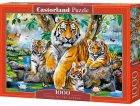 PUZZLE FAMILLE DE TIGRES DANS LA FORET 1000 PIECES - COLLECTION ANIMAUX SAUVAGES 