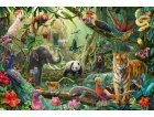 PUZZLE FAUNE COLOREE DANS LA JUNGLE 100 PIECES - ANIMAUX SAUVAGES - SCHMIDT - 56485