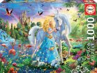 PUZZLE LA PRINCESSE ET LA LICORNE BLANCHE DANS LA FORET 1000 PIECES - COLLECTION MONDE FANTASTIQUE - EDUCA 17654