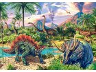 PUZZLE LA VALLEE DES DINOSAURES TRICERATOPS ET BRACHIOSAURE 120 PIECES - COLLECTION ANIMAUX PREHISTORIQUE DINO - CASTORLAND