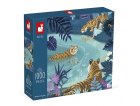 PUZZLE LE BAIN DES TIGRES AU CLAIR DE LUNE 1000 PIECES - ANIMAUX DE LA JUNGLE - JANOD - J02511