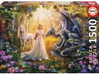 PUZZLE LE DRAGON LA PRINCESSE ET LA LICORNE - 1500 PIECES - COLLECTION ANIMAUX FANTASTIQUE - EDUCA - 17696 