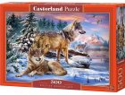 PUZZLE MEUTE DE LOUP DANS LA FORET ENNEIGEE 500 PIECES - COLLECTION PAYSAGE ET MONTAGNE - CASTORLAND