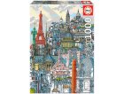 PUZZLE MONUMENTS DE PARIS : TOUR EIFFEL - MONTMARTRE - 1000 PIECES - COLLECTION FRANCE - EDUCA 19264