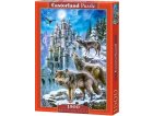 PUZZLE NUIT D'HIVER 3 LOUPS ET LE CHATEAU - 1500 PIECES COLLECTION PAYSAGE DE MONTAGNES - CASTORLAND